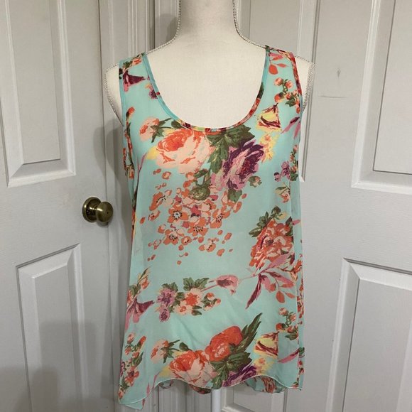Forever 21 M Light Weight Sheer Hi-Lo Top w/Tie Back - Picture 1 of 9